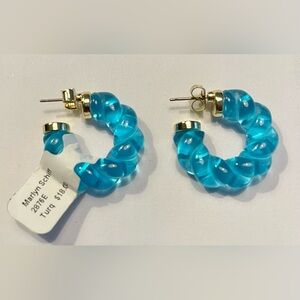 Marlyn Schiff | Resin Twist Hoop | Turquoise & Gold